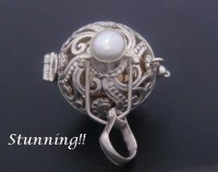 Harmony Ball 925 Sterling Silver, Freshwater Pearl, Brass Ball