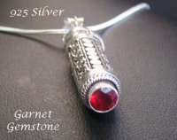 Balinese Dream Pendant Garnet Gemstone, Sterling Silver