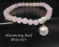 Harmony Ball Bracelet, 925 Silver Harmony Ball Rose Quartz Beads