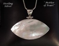 Mother of Pearl Necklace Pendant with Sterling Silver