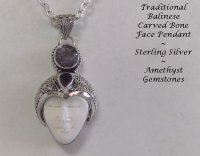 Sterling Silver Goddess Pendant with Amethyst Gemstones