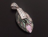 Necklace Pendant Sterling Silver with Abalone Shell
